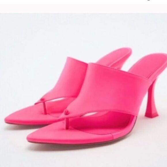 Zara Shoes - Zara Pink Fuchsia Pointed Toe High Heels Sandals Shoes